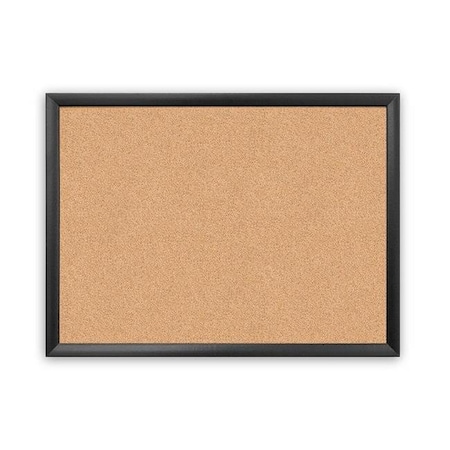 PAPERPERFECT Cork Bulletin Board; 23 x 17 Inches; Black Wood Frame PA20829